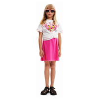 Dětské bavlněné tričko Desigual Pink Panther bílá barva