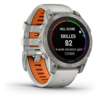 Garmin Fēnix 7 Pro Sapphire Solar Edition Titanium s řemínkem Fog Gray / Ember Orange 010-02777-