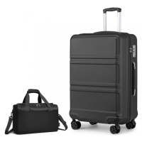 KONO Sada 2 zavazadel - ABS kufr 96L s cestovní taškou 20L - černá