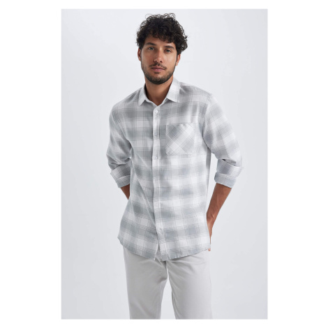 DEFACTO Modern Fit Plaid Long Sleeve Shirt
