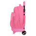 SAFTA Školní batoh na kolečkách BLACKFIT8 "GLOW UP" - růžový - 32L