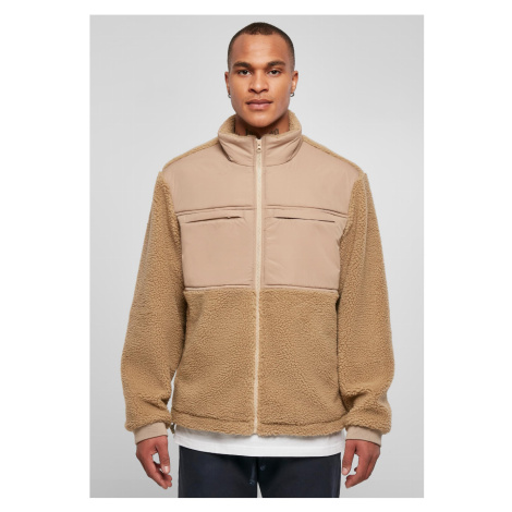 Pánská bunda // Urban Classics / Patched Sherpa Jacket unionbeige