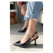 78540 Dewberry Pointed Heeled Women Shoes-BLACK