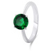 Brilio Silver Nadčasový stříbrný prsten se zeleným zirkonem RI057WG