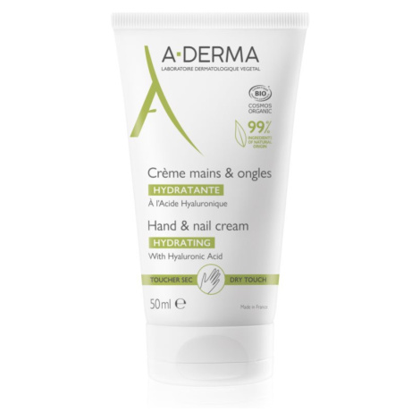 A-Derma Essentials Hand & Nail Cream hydratační krém na ruce a nehty s kyselinou hyaluronovou 50
