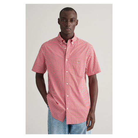 KOŠILE GANT REG POPLIN GINGHAM SS SHIRT červená