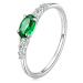 GRACE Silver Jewellery Stříbrný prsten se zirkony Marcelle, stříbro 925/1000 P-BSR265/54 Zelená
