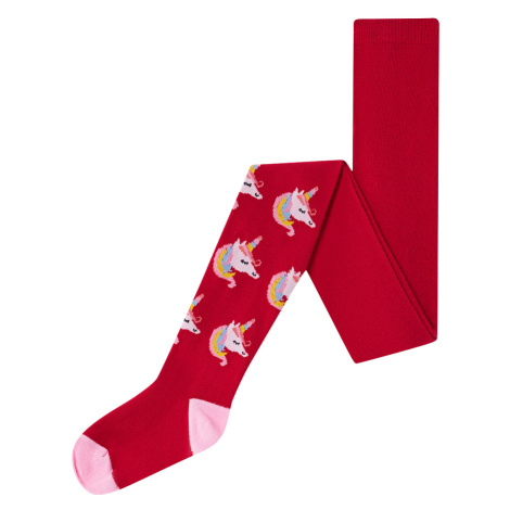 Dívčí punčocháče - Wolf & Wolfie P2515, růžová / jednorožci Barva: Růžová