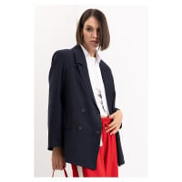 DEFACTO Oversize Wide Pattern Jacket Buttoned Collar Taffeta Basic Plain Blazer Jacket