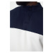 Trendyol Navy Blue Oversize/Wide Cut Stand Collar Color Block Fleece Inside Plus Size Sweatshirt