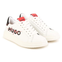 Dětské kožené sneakers boty HUGO bílá barva