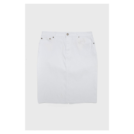 Džínová sukně Lauren Ralph Lauren bílá barva, mini