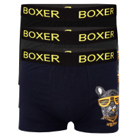 Boxer pánské bavlněné boxerky potisk JM 629 3bal. vícebarevná