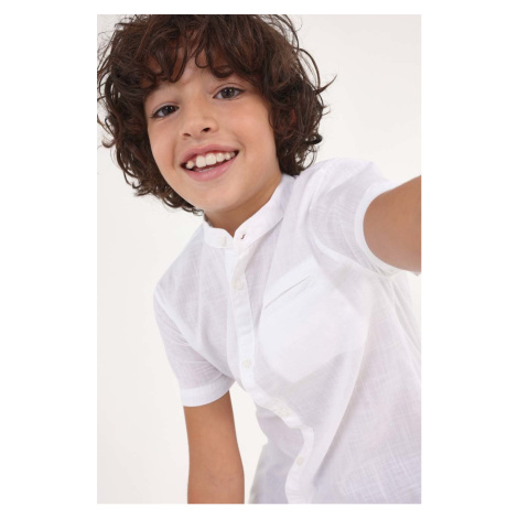 Dětská bavlněná košile Mayoral šedá barva