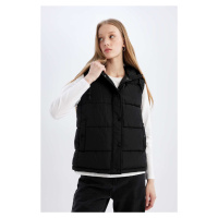 DEFACTO Water Repellent Regular Fit Hooded Zipper Closure Pocket Seasonal Puffer Vest