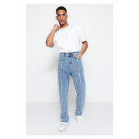 Trendyol Light Blue Men's Straight Fit Stitched Stitched Jeans Jeans From The Front TMMNSS21JE00