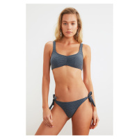 Trendyol Gray Textured Bikini Bottom