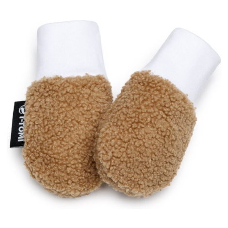 T-TOMI TEDDY Gloves Brown rukavice pro děti od narození 0-6 months 1 ks