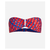 Plavky karl lagerfeld abstract aop u-ring bandeau modrá