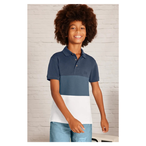 Dětská bavlněná polokošile Mayoral modrá barva, 6132