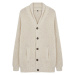 Trendyol Beige Regular Fit Shawl Collar Knitwear Cardigan