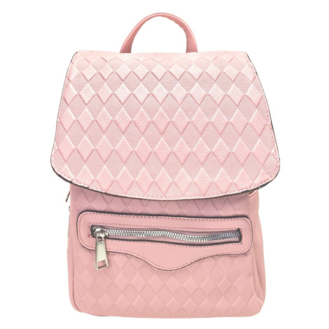 Světle růžový dámský batoh s kosočtverci Tapple