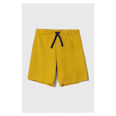 Dětské bavlněné šortky United Colors of Benetton žlutá barva, nastavitelný pas
