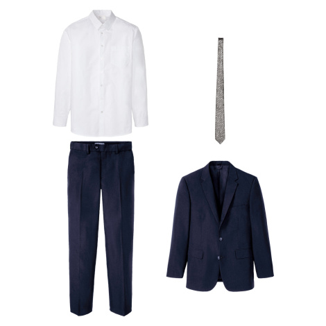 4dílný oblek: sako, kalhoty, košile, kravata Bonprix
