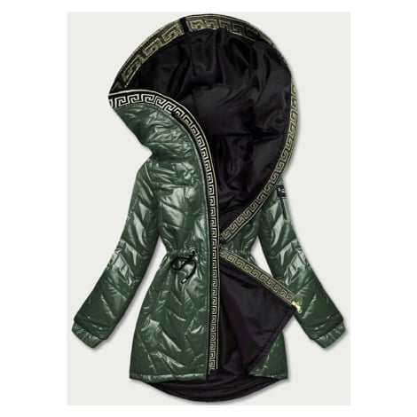 Zelená dámská bunda s ozdobným prošíváním (B8092-10) S'WEST
