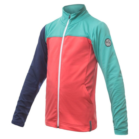 Dětská funkční mikina SENSOR Coolmax Thermo korál/sea green/deep blue
