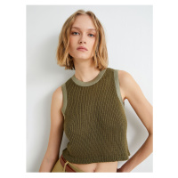 Koton Crop Knitwear Athlete Crew Neck