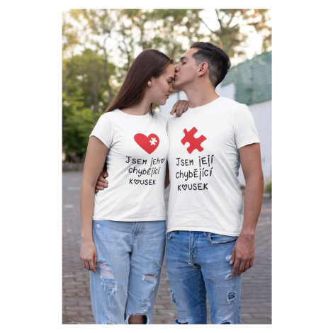 Trička pro páry Chybějíci kousek Barva: Bílá, Dámska