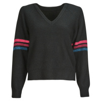 Vila VICLEO REV V-NECK STRIPE KNIT TOP/SU/LS Černá