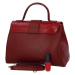 Dámská kožená kabelka tmavě červená - ItalY Lauren Kroko červená