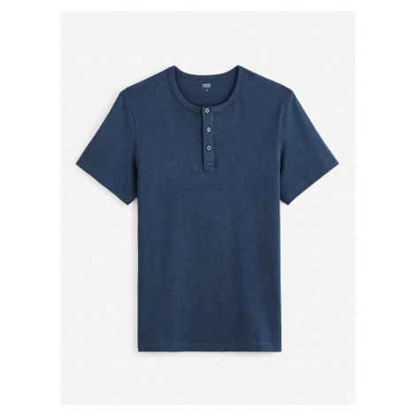 Tmavě modré pánské basic tričko Celio Genperle