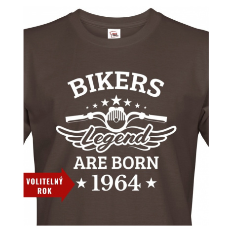 Pánské tričko pro motorkáře k narozeninám Bikers Legend Are Born BezvaTriko