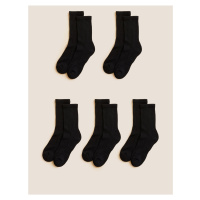 Sada pěti párů dámských ponožek v černé barvě Marks & Spencer