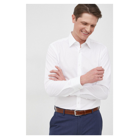 Košile BOSS pánská, bílá barva, slim, s klasickým límcem, 50469345 Hugo Boss