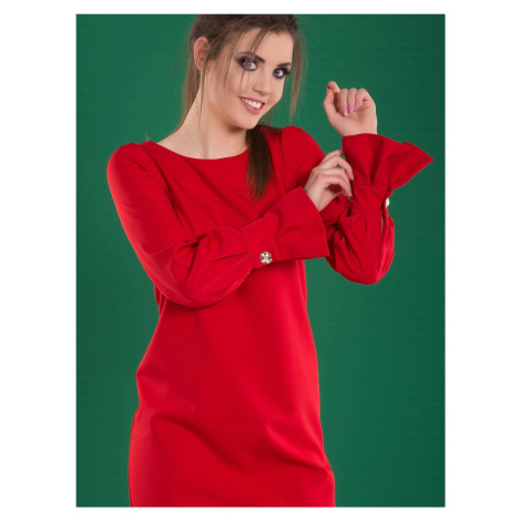 Dress with flared sleeves red INPRESS