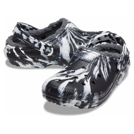 Crocs Classic Lined Marbled Clog White/black