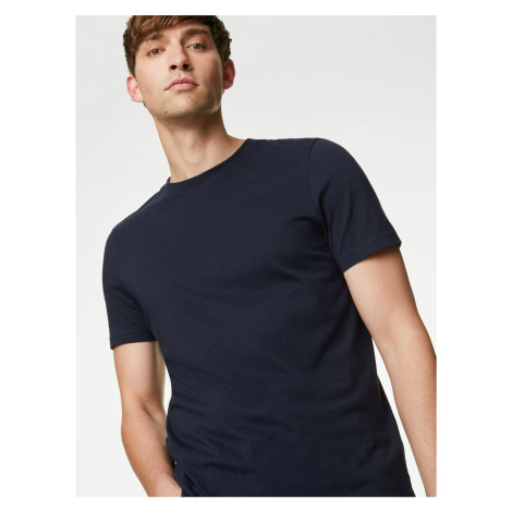 Tmavě modré pánské basic tričko Marks & Spencer