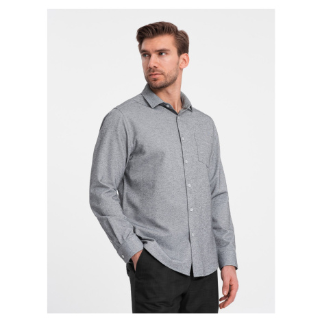 Ombre Men's shirt with pocket REGULAR FIT - grey melange