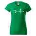 DOBRÝ TRIKO Dámské tričko s potiskem Tep stetoskop Barva: Středně zelená