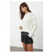 Trendyol Ecru Soft Textured Hair Knit Tassel Detailed Knitwear Sweater