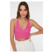 Trendyol Pink Super Crop Back Detailed Knitwear Blouse