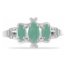 Prsten stříbrný s broušenými smaragdy Ag 925 023319 EM - 62 mm , 2,5 g