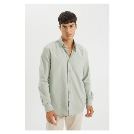 DEFACTO DFC - Regular Fit Polo Collar Oxford Long Sleeve Shirt