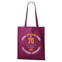 DOBRÝ TRIKO Nákupní taška s potiskem 70 je jenom číslo Barva: Fuchsiová