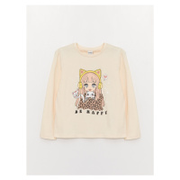 LC Waikiki Crew Neck Printed Long Sleeve Girls' T-Shirt