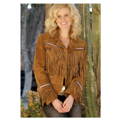 Bunda kožená Kayla Stars & Stripes, dámská, hnědá